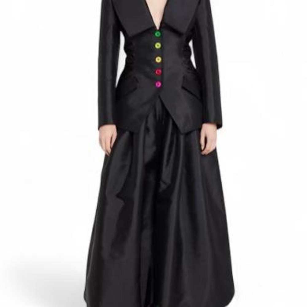 Women's 2 Piece Suit Jacket and Balloon Pants Set Color Button Jacket